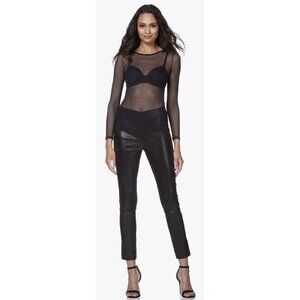 Rag & Bone Black Leather Simone Lamb Pants Slim Skinny SZ 10 NWT
